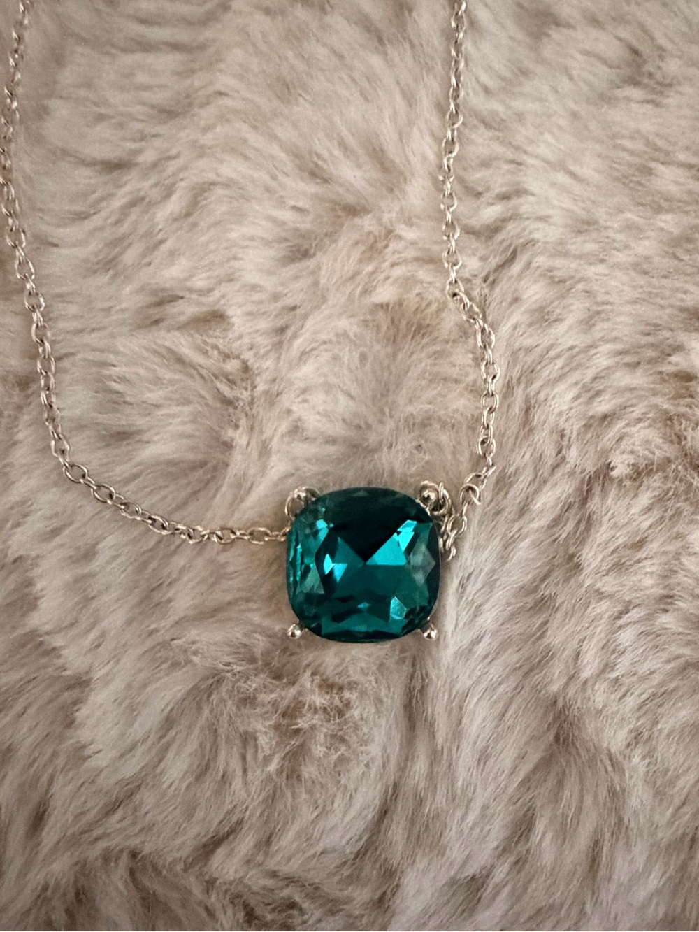 Dana Buchman Teal Cushion-Cut Pendant Necklace
